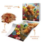 Highland Cow Sunflower Puzzle 1000 Piece for Adults, Colorful Flower Butterfly Jigsaw Puzzle, Animal Floral Scenery Puzzles