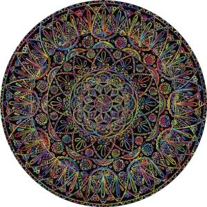 Mandala Puzzle 1000 Pieces for Adults, Difficult Impossible Puzzle Hard, Challenging Round Jigsaw Puzzle as Mandala Decor