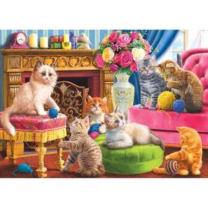 RoseArt - Kodak Premium - Kittens by The Fireplace - 3000 Piece Jigsaw Puzzle for Adults