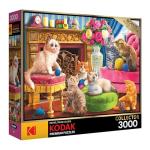RoseArt - Kodak Premium - Kittens by The Fireplace - 3000 Piece Jigsaw Puzzle for Adults