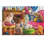 RoseArt - Kodak Premium - Kittens by The Fireplace - 3000 Piece Jigsaw Puzzle for Adults