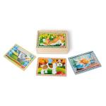 Melissa & Doug 4‑in‑1 Wooden Pets Jigsaw Puzzle Set, 48 Pieces with Storage Box, Toddler Puzzle Toy for Kids Ages 3+ - FSC Certified