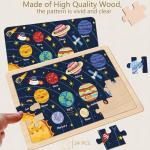 Puzzles for Kids Ages 4-6, 4 Packs 24 Piece Wooden Jigsaw Puzzle for Toddlers 5-8, Preschool Educational Puzzle Boards Toys Gifts for 4 5 6 7 8 Boys Girls