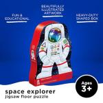 Crocodile Creek 36-Piece Jigsaw Floor Puzzle - Fun Floor Puzzles for Kids Ages 3-5 - Heavy-Duty Shaped Box for Storage - Space Explorer - 27" W x 20" H Finished