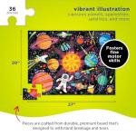 Crocodile Creek 36-Piece Jigsaw Floor Puzzle - Fun Floor Puzzles for Kids Ages 3-5 - Heavy-Duty Shaped Box for Storage - Space Explorer - 27" W x 20" H Finished