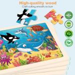 Wooden Puzzles for Kids Ages 4-6, 24 Piece Animals Puzzles for Toddlers 2-4,Jigsaw Puzzles for Kids Ages 3-5, Preschool Educational Puzzles Board Toys Gifts for Boys and Girls 3 4 5 6 Years Old