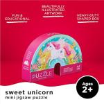 Crocodile Creek 12-Piece Mini Jigsaw Puzzle - Fun Floor Puzzles for Kids Ages 2-4 and Up - Heavy-Duty Shaped Box for Storage - Sweet Unicorn - 12" x 9" Finished