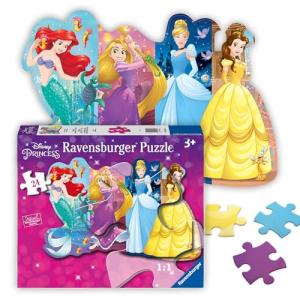 Ravensburger - Disney Pretty Princesses - 24 Piece Jigsaw Floor Puzzle - Belle, Cinderella, Ariel and Rapunzel in Bold, Bright Colors - Premium Quality - Ideal Gift - Screen-Free Fun - Children Age 3+
