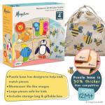 MAGIFIRE Wooden Puzzles for Toddlers 1-3 - 4-Pack Set - Shape Recognition Play & Wooden Toys for 1 Year Old - Festive Fun & Toddler Gifts