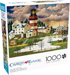 Buffalo Games - Charles Wysocki - Twilight Sentinel - 1000 Piece Jigsaw Puzzle - Colorful Winter Puzzles for Adults – Precision-Cut Pieces, Beautiful Festive Artwork, and Hours of Fun
