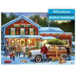 Buffalo Games – General Store at Christmas- 500 Piece Holiday Jigsaw Puzzle - Festive Puzzles for Adults – Precision-Cut Pieces, Winter Artwork, and Hours of Relaxing Fun