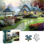NorthKe 500 Piece Puzzle for Adults - Whis Cottage Unique Shape Pieces Jigsaw Puzzles Letters on Back Difficult Challenging Brain Exercise for Family Game Nights - Size 20" x 14.2"