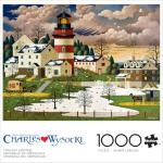 Buffalo Games - Charles Wysocki - Twilight Sentinel - 1000 Piece Jigsaw Puzzle - Colorful Winter Puzzles for Adults – Precision-Cut Pieces, Beautiful Festive Artwork, and Hours of Fun