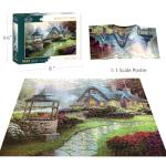 NorthKe 500 Piece Puzzle for Adults - Whis Cottage Unique Shape Pieces Jigsaw Puzzles Letters on Back Difficult Challenging Brain Exercise for Family Game Nights - Size 20" x 14.2"