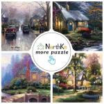 NorthKe 500 Piece Puzzle for Adults - Whis Cottage Unique Shape Pieces Jigsaw Puzzles Letters on Back Difficult Challenging Brain Exercise for Family Game Nights - Size 20" x 14.2"