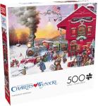 Buffalo Games - Charles Wysocki - Whistle Stop Christmas - 500 Piece Jigsaw Puzzle For Adults -Challenging Puzzle Perfect for Game Nights - Finished Size is 21.25 x 15.00