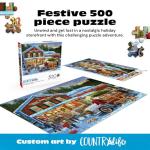 Buffalo Games – General Store at Christmas- 500 Piece Holiday Jigsaw Puzzle - Festive Puzzles for Adults – Precision-Cut Pieces, Winter Artwork, and Hours of Relaxing Fun