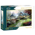 NorthKe 500 Piece Puzzle for Adults - Whis Cottage Unique Shape Pieces Jigsaw Puzzles Letters on Back Difficult Challenging Brain Exercise for Family Game Nights - Size 20" x 14.2"