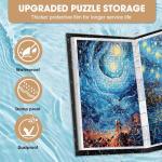 Demine Puzzle Storage Folder for 500 Pieces – Portable Jigsaw Puzzles Organizer Binder Fits Up to 40 Puzzles, 20 HD Film Pockets, Handle Design Puzzle Keeper for Adults and Kids