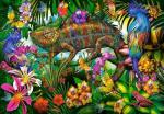 CASTORLAND 1500 Piece Jigsaw Puzzles, Color Competition, Chameleon, Animal Puzzles, Colorful Flowers, Adult Puzzle, Castorland C-152162-2