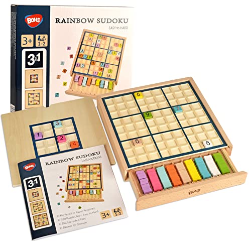 Wooden Rainbow Sudoku Puzzle Game for Kids