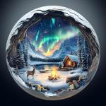 Wooden Puzzles for Adults, Aurora World Wooden Jigsaw Puzzles for Adult 435 Pieces, Wood Puzzles Adult, Mountains Lakes Round Puzzle, Unique Animal Shape, Wall Art Canvas Puzzle (XL -17.3 * 17.3in)