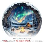 Wooden Puzzles for Adults, Aurora World Wooden Jigsaw Puzzles for Adult 435 Pieces, Wood Puzzles Adult, Mountains Lakes Round Puzzle, Unique Animal Shape, Wall Art Canvas Puzzle (XL -17.3 * 17.3in)