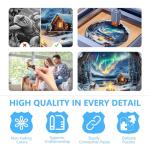 Wooden Puzzles for Adults, Aurora World Wooden Jigsaw Puzzles for Adult 435 Pieces, Wood Puzzles Adult, Mountains Lakes Round Puzzle, Unique Animal Shape, Wall Art Canvas Puzzle (XL -17.3 * 17.3in)
