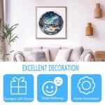 Wooden Puzzles for Adults, Aurora World Wooden Jigsaw Puzzles for Adult 435 Pieces, Wood Puzzles Adult, Mountains Lakes Round Puzzle, Unique Animal Shape, Wall Art Canvas Puzzle (XL -17.3 * 17.3in)