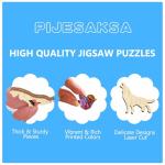 Wooden Puzzles for Adults, Aurora World Wooden Jigsaw Puzzles for Adult 435 Pieces, Wood Puzzles Adult, Mountains Lakes Round Puzzle, Unique Animal Shape, Wall Art Canvas Puzzle (XL -17.3 * 17.3in)