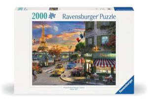 Ravensburger - Paris Sunset - 2000 Piece Jigsaw Puzzle - Featuring a Quaint, Old-time City Street with The Eiffel Tower - Frameable - Premium Quality - Puzzles for Adults