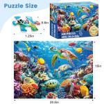 500 Piece Puzzle for Adults, Turtle Jigsaw Puzzles, Sea Animals Puzzles 500 Pieces, Birthday and Barious Holiday Party for Family Kids and Adults, Funny Puzzle for Adults, 20.5x15 in