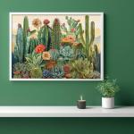 Vintage Cactus Plant Puzzles for Adults 1000 Pieces and up, PICKFORU Retro Succulents Puzzles as Home Decor, Flower Puzzle for Plant Lovers