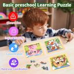 Wooden Puzzles for Toddlers, 9 Pieces Farm Jigsaw Puzzles for Kids Ages 3-5, Preschool Learning Activities, Learning & Educational Toys, Gifts for Boys, Girls Ages 3+