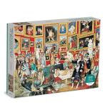 Galison Tribuna of The Uffizi Meowsterpiece of Western Art Puzzle, 1500 Pieces, 32” x 23.75” – Difficult Jigsaw Puzzle Featuring Amusing Cat Illustration – Challenging Family Activity