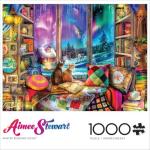 Buffalo Games - 1000 Piece Jigsaw Puzzle - Aimee Stewart - Northern Lights Cats - Winter Scene - Challenging Puzzles for Adults and Families
