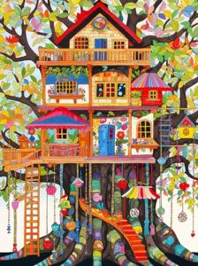 Lucky Puzzles 'Enchanted Treehouse' - 500 Piece Jigsaw Puzzle for Adults - Whimsical Art Style - Fun Puzzle Challenge for Adults and Families | 18 x 24 Inches | Satin Finish
