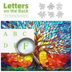 500 Piece Puzzles for Adults Stained Glass Tree of Life Puzzle for Adults Colorful Mosaic Jigsaw Puzzles 500 Pieces with Letters on Back Hard Impossible Difficult Challenging Family Puzzle(21"x15")