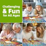 500 Piece Puzzles for Adults Stained Glass Tree of Life Puzzle for Adults Colorful Mosaic Jigsaw Puzzles 500 Pieces with Letters on Back Hard Impossible Difficult Challenging Family Puzzle(21"x15")