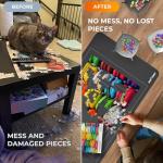 The Original Newverest Jigsaw Puzzle Mat Roll Up, Saver Pad 46” x 26” Portable Keeper Up to 1500 Pieces with Non-Slip Rubber Bottom & Smooth Top + 3 Puzzle Sorting Trays & Travel-Friendly Storage Bag