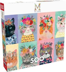 Buffalo Games - Mia Charro - Colorful Cat Crowns - 500 Piece Jigsaw Puzzle for Adults -Challenging Puzzle Perfect for Game Nights - Finished Size is 21.25 x 15.00