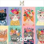 Buffalo Games - Mia Charro - Colorful Cat Crowns - 500 Piece Jigsaw Puzzle for Adults -Challenging Puzzle Perfect for Game Nights - Finished Size is 21.25 x 15.00