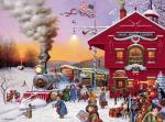 Buffalo Games – Charles Wysocki - Whistle Stop Christmas- 1000 Piece Holiday Jigsaw Puzzle - Festive Puzzles for Adults – Precision-Cut Pieces, Winter Artwork, Hours of Relaxing Fun