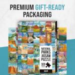 National Parks Puzzle for Adults 500 Pieces, Hand-Drawn Illustrations of National Parks, Zion, Yellowstone, Yosemite, Beautiful Nature Landscape Puzzle (No Frame, 36x50cm)