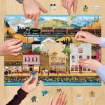 500 Pieces Puzzle for Adults, Retro Train jigsaw puzzles for adults, Countryside Town Jigsaw Puzzle 500 Pieces for Adults Kids Seniors, Challenging Game Home Decor Birthday Party Gift Toy 20.5 * 15 in