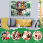 500 Piece Puzzles for Adults,Fantastical Treehouse Escape Puzzle for Kids Teens Adults,Whimsical Art Style Jigsaw Puzzle 500 Pieces,Challenging Family Game Gift for Friends Men Women Seniors,20.5*15In