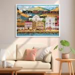 500 Pieces Puzzle for Adults, Retro Train jigsaw puzzles for adults, Countryside Town Jigsaw Puzzle 500 Pieces for Adults Kids Seniors, Challenging Game Home Decor Birthday Party Gift Toy 20.5 * 15 in