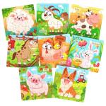 Zeoddler Wooden Puzzles for Toddlers, 8 Pack Farm Animal Jigsaw Puzzles for Kids3-5, 9 Pieces Preschool Learning Activities, Learning & Educational Toys, Gift for Boys, Girls