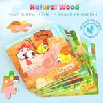 Zeoddler Wooden Puzzles for Toddlers, 8 Pack Farm Animal Jigsaw Puzzles for Kids3-5, 9 Pieces Preschool Learning Activities, Learning & Educational Toys, Gift for Boys, Girls