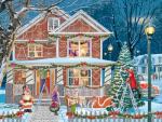 White Mountain 500 Piece Jigsaw Puzzle Winter Christmas Holiday Puzzles for Kids and Seniors 24"x18" Large Pieces - Decorating The House